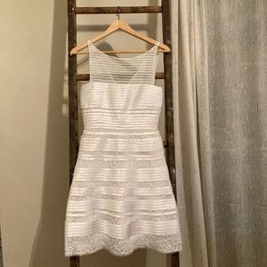 BCBG Max Azria white ribbon dress